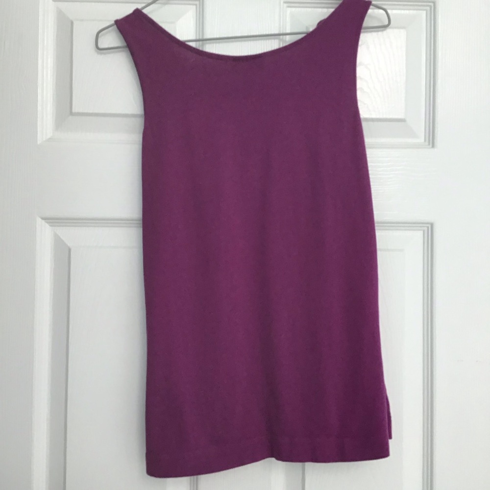 LOFT Purple plum Ruffle Tank Top womens Size Small - Picture 4 of 6